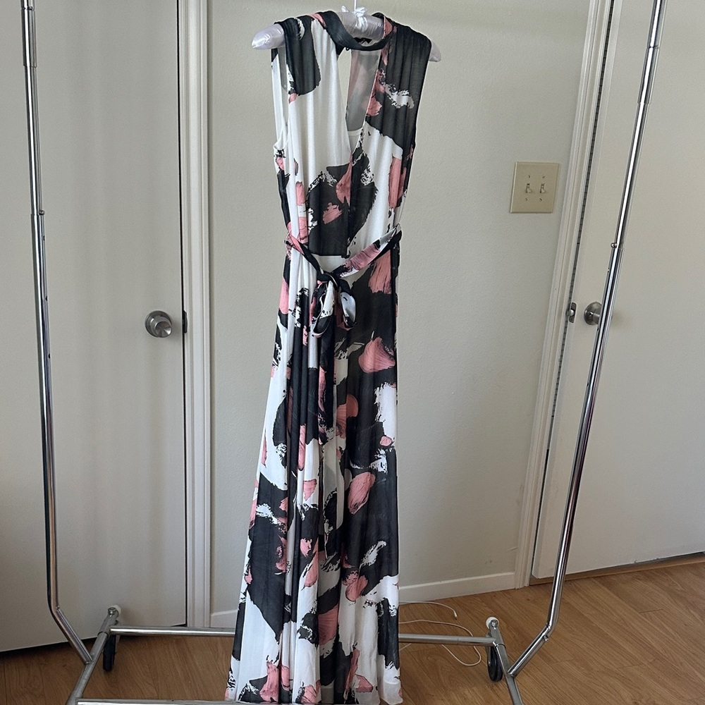 Black and Pink Abstract Dress (L)